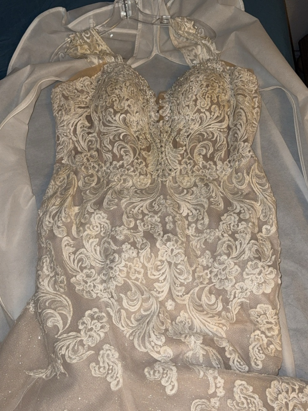 Maggie Sottero Ivory and Nude Lace Bridal Gown